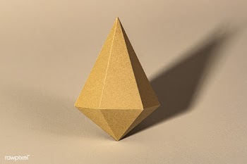 3D golden asymmetric hexagonal bipyramid paper craft on a beige backgr.. | Free  photo - 2338693