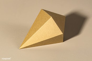 3D golden asymmetric hexagonal bipyramid paper craft on a beige backgr.. | Free  photo - 2338714
