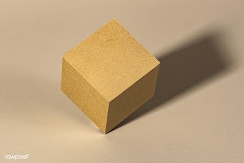 3D golden cubic paper craft on a beige background | Free  photo - 2339829