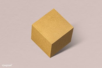 3D golden cubic paper craft on a dull pink background | Free  psd mockup - 2339850