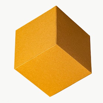 3D golden cubic shaped paper craft design element | Free  transparent png - 2339673
