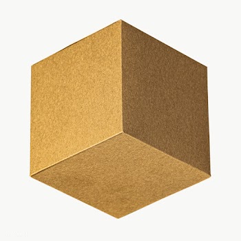 3D golden cubic shaped paper craft design element | Free  transparent png - 2339729