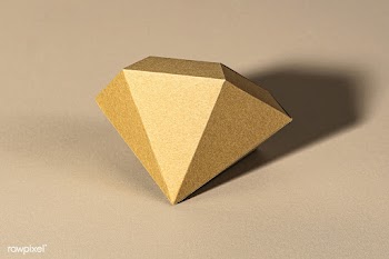 3D golden diamond shaped paper craft on a beige background | Free  photo - 2338692