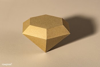 3D golden diamond shaped paper craft on a beige background | Free  photo - 2338794