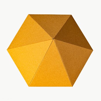3D golden diamond shaped paper craft on a design element  | Free  transparent png - 2339693