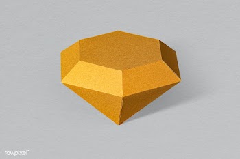 3D golden diamond shaped paper craft on a gray background | Free  psd mockup - 2339670