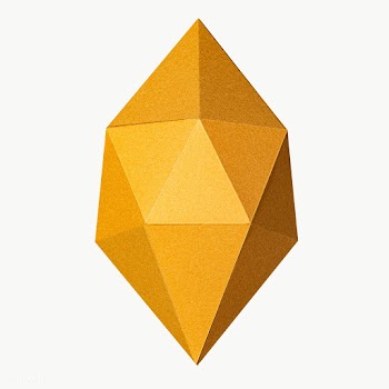 3D golden octahedral polyhedron shaped paper craft design element | Free  transparent png - 2339813