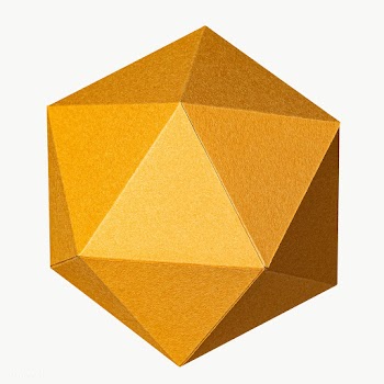 3D golden pentagon shaped paper craft design element | Free  transparent png - 2339802