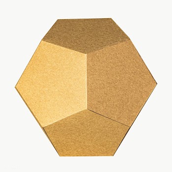 3D golden pentagon shaped paper craft design element | Free  transparent png - 2339816
