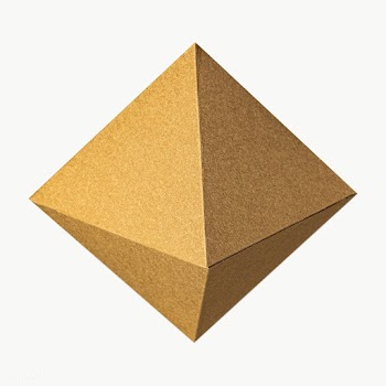 3D golden pyramid paper craft design element | Free  transparent png - 2339834