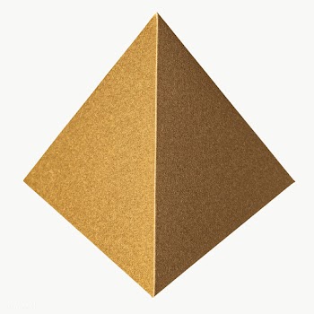 3D golden pyramid paper craft design element | Free  transparent png - 2341102