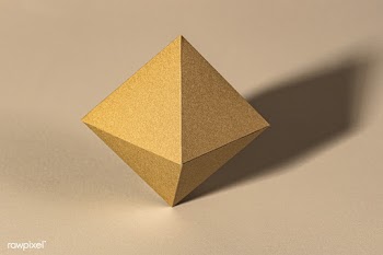 3D golden pyramid paper craft on a beige background | Free  photo - 2339842