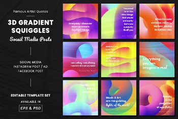 3D gradient Instagram post template, | Free PSD - rawpixel
