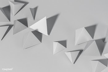 3D gray pyramid paper craft on a gray background | Free  photo - 2339221