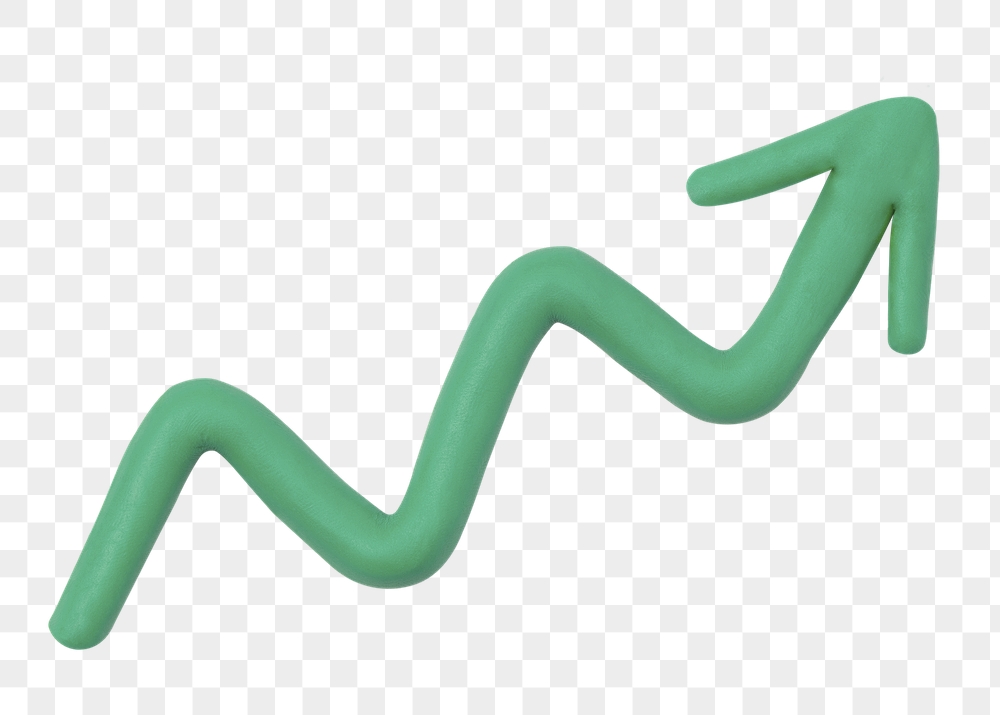 3D green arrow png, graph | Free PNG - rawpixel