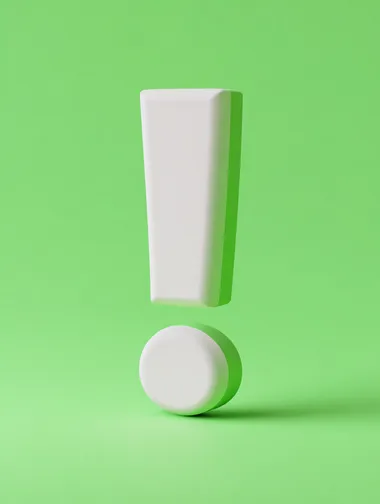 3D Green Exclamation Mark Symbol 3D Green Exclamation Mark Symbol