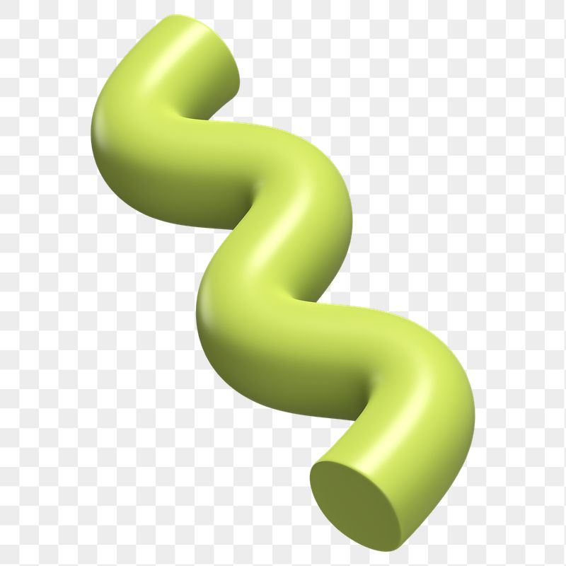 3D green squiggle png, wavy | Free PNG - rawpixel