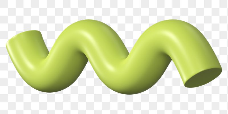 3D green squiggle png, wavy | Free PNG - rawpixel