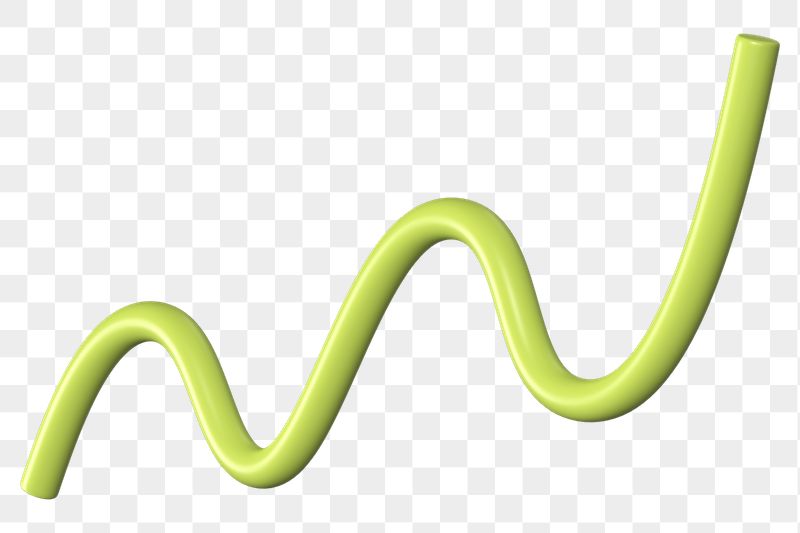 3D green squiggle png, wavy | Free PNG - rawpixel