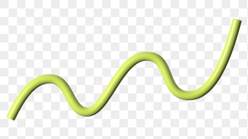 3D green squiggle png, wavy | Free PNG - rawpixel
