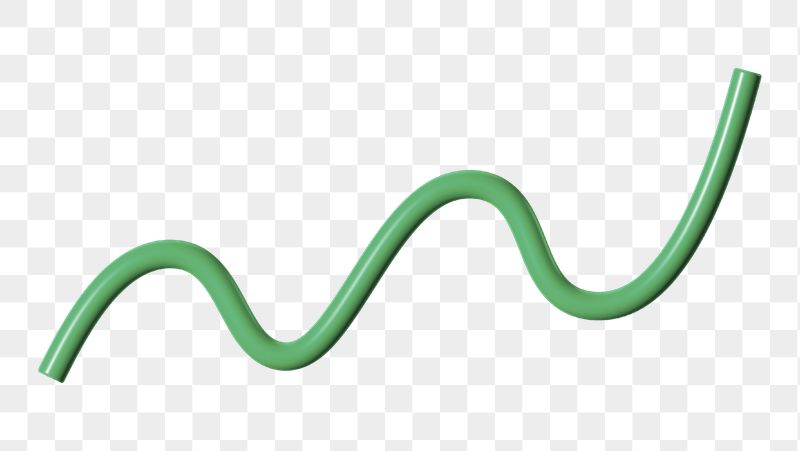 3D green squiggle png, wavy | Free PNG - rawpixel