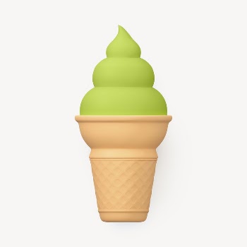 3D green tea ice cream, | Free Photo - rawpixel