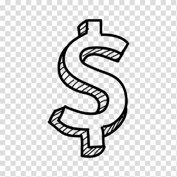 3d hand drawn dollar sign - Transparent PNG & SVG vector