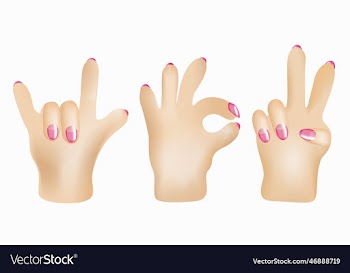 3d hand gestures isolated of hands