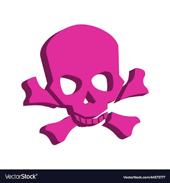 3d head skeleton head with cross bone illus