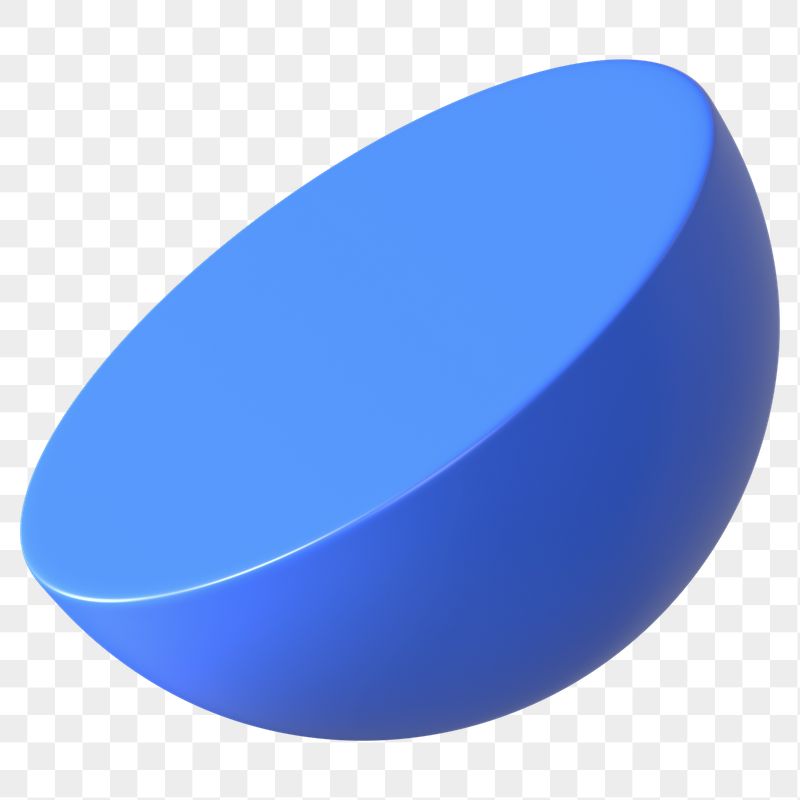 3D hemisphere png, blue geometric | Free PNG - rawpixel