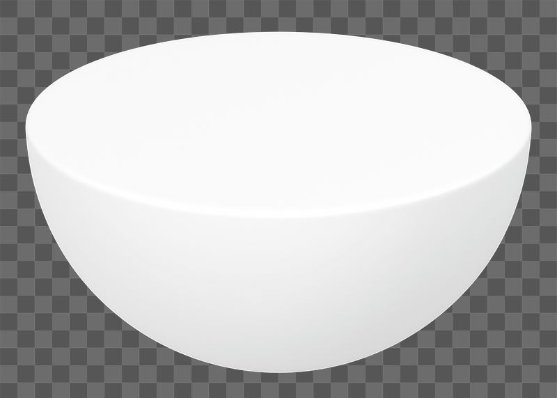 3D hemisphere png, white geometric | Free PNG - rawpixel