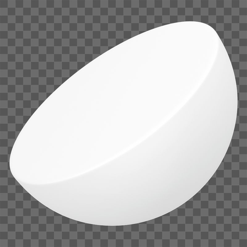 3D hemisphere png, white geometric | Free PNG - rawpixel