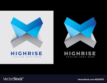 3d high rise architecture x logo
