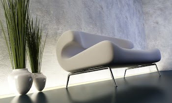3d interior with modern couch