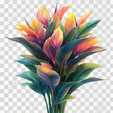 3D Isometric Rendering of a Bird of Paradise Plant