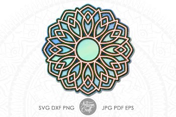 3D Layered mandala SVG, 3D paper sculpture, layered vinyl