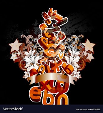 3d letters with ribbon vector image