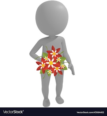 3d man with flowers