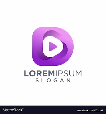 3d media play logo design vector image