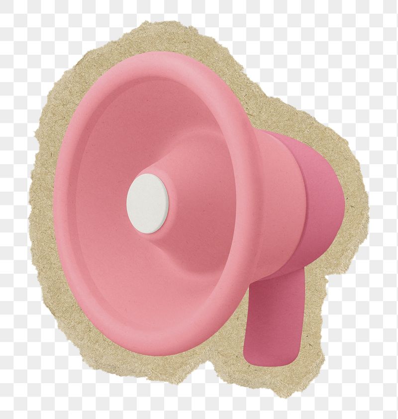 3D megaphone png sticker, torn | Free PNG - rawpixel