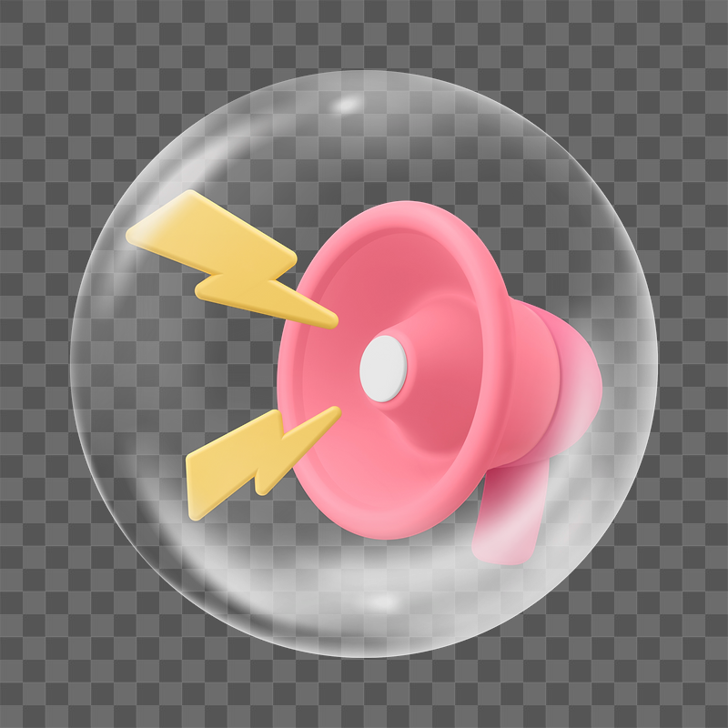 3D megaphone   sticker, | Free PNG - rawpixel
