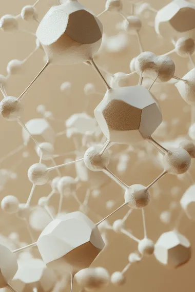 3D Model of Polypropylene Structure on Beige Background for Design Use 3D Model of Polypropylene Structure on Beige Background for Design Use
