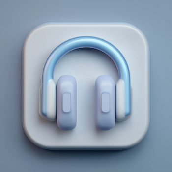 3D Modern Headphone Icon with Soft Color Scheme
