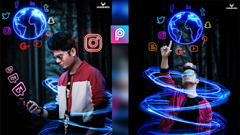 3D Neon Social world Editing Background Stock, Png Download for ...