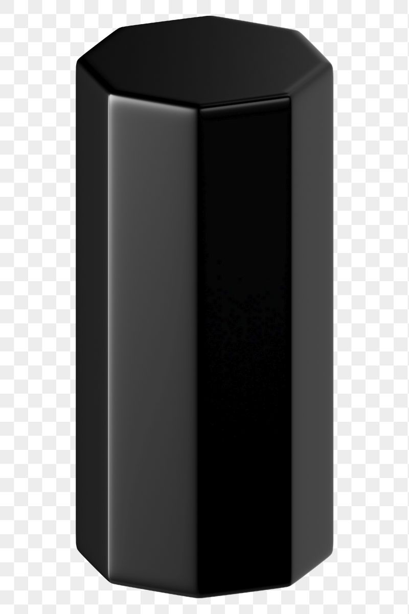 3D octagonal prism png, black | Free PNG - rawpixel