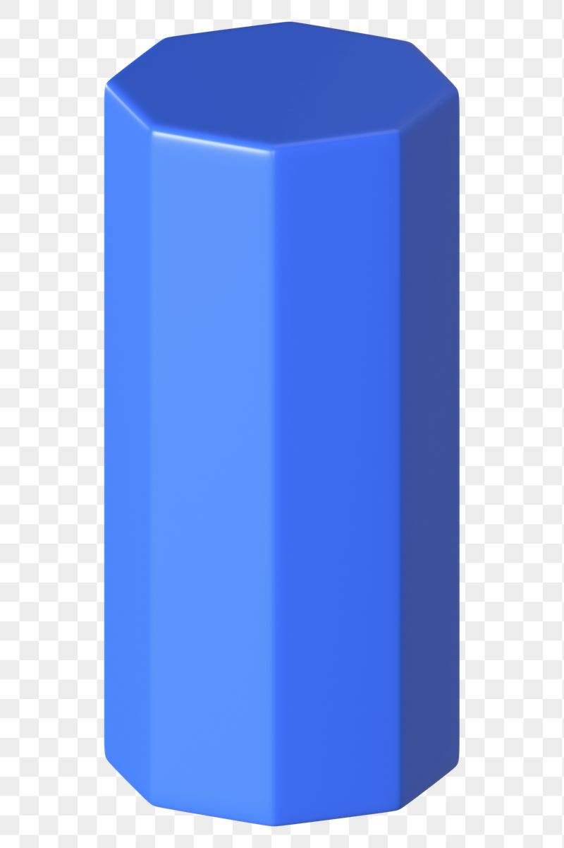 3D octagonal prism png, blue | Free PNG - rawpixel