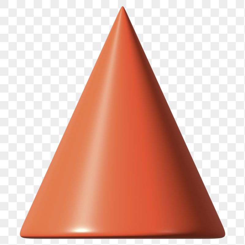 3D orange cone png, geometric | Free PNG - rawpixel
