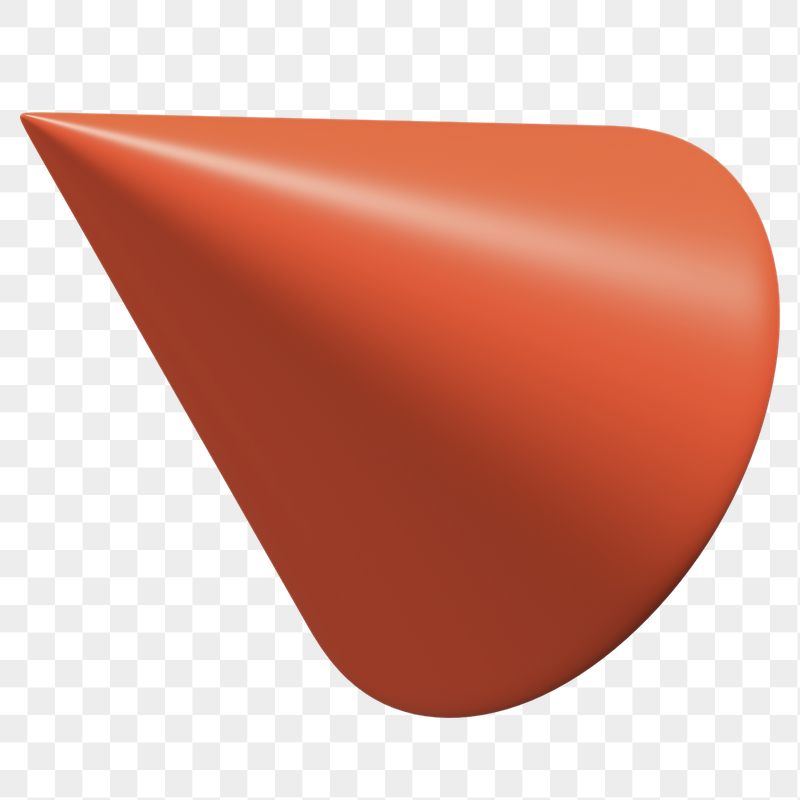 3D orange cone png, geometric | Free PNG - rawpixel