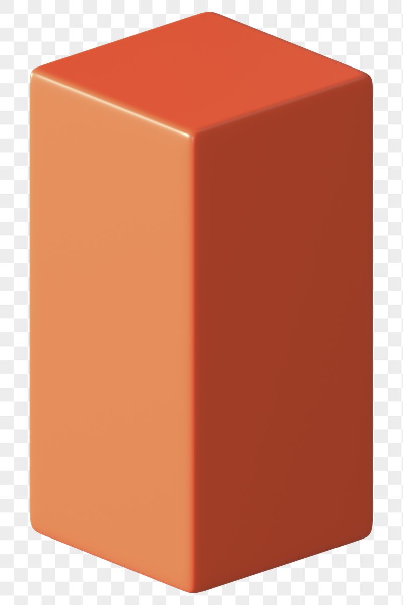 3D orange cuboid png, geometric | Free PNG - rawpixel