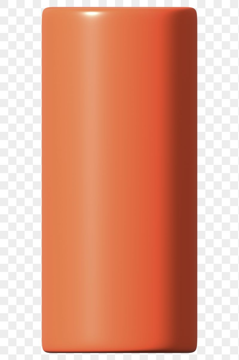 3D orange cylinder png geometric | Free PNG - rawpixel